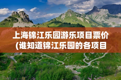 上海锦江乐园游乐项目票价(谁知道锦江乐园的各项目价格啊)