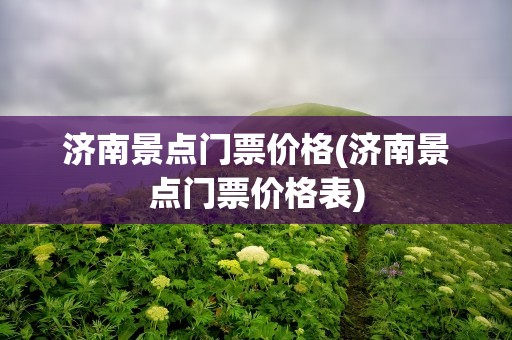 济南景点门票价格(济南景点门票价格表)