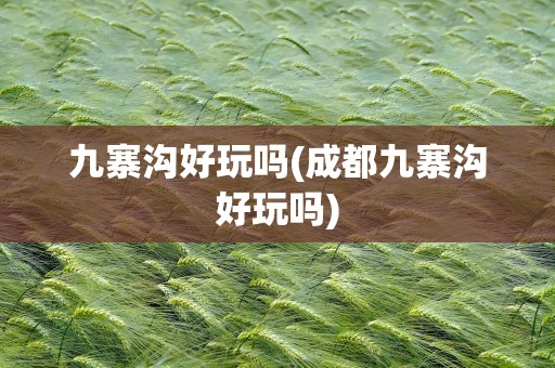 九寨沟好玩吗(成都九寨沟好玩吗)