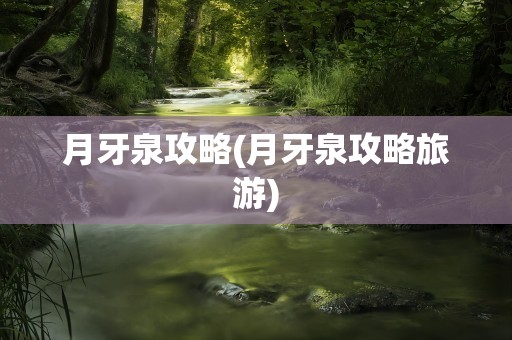 月牙泉攻略(月牙泉攻略旅游)