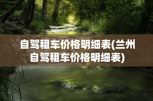 自驾租车价格明细表(兰州自驾租车价格明细表)