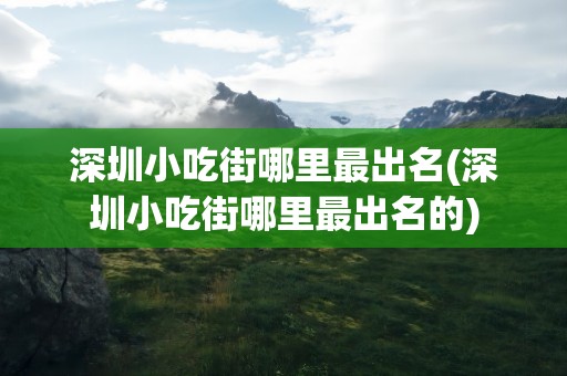深圳小吃街哪里最出名(深圳小吃街哪里最出名的)