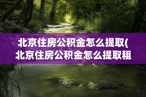 北京住房公积金怎么提取(北京住房公积金怎么提取租房)
