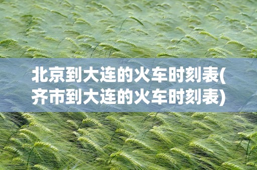 北京到大连的火车时刻表(齐市到大连的火车时刻表)