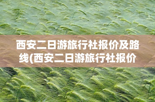 西安二日游旅行社报价及路线(西安二日游旅行社报价及路线图)