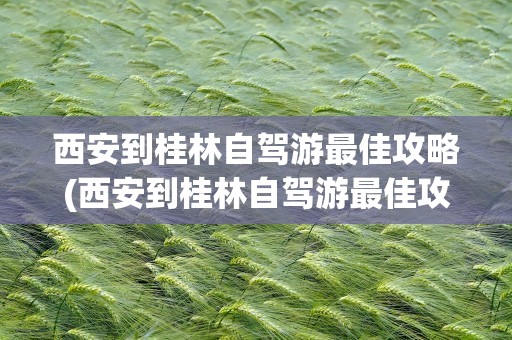 西安到桂林自驾游最佳攻略(西安到桂林自驾游最佳攻略图)