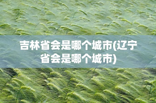 吉林省会是哪个城市(辽宁省会是哪个城市)