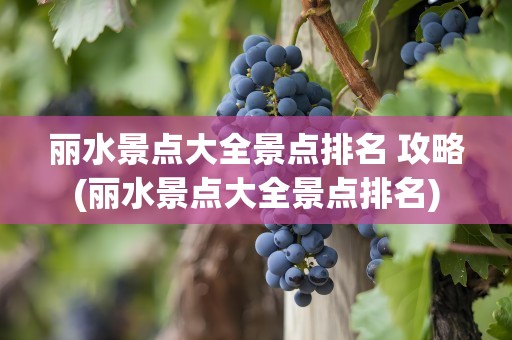 丽水景点大全景点排名 攻略(丽水景点大全景点排名)