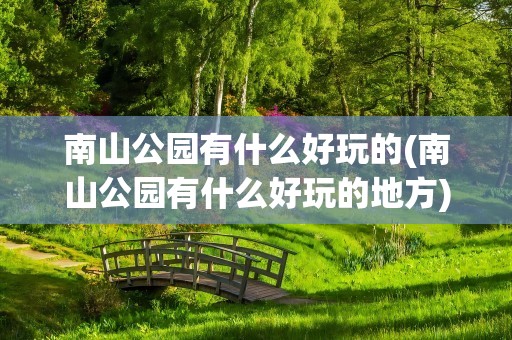 南山公园有什么好玩的(南山公园有什么好玩的地方)