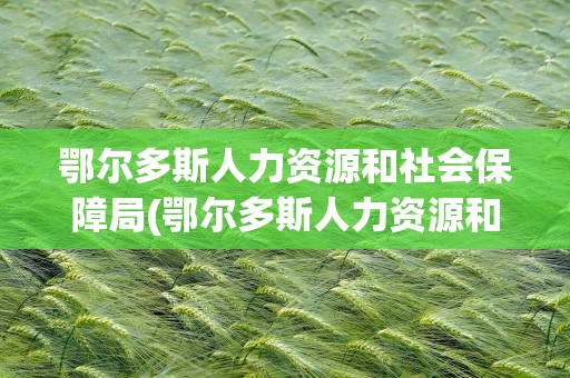 鄂尔多斯人力资源和社会保障局(鄂尔多斯人力资源和社会保障局电话)