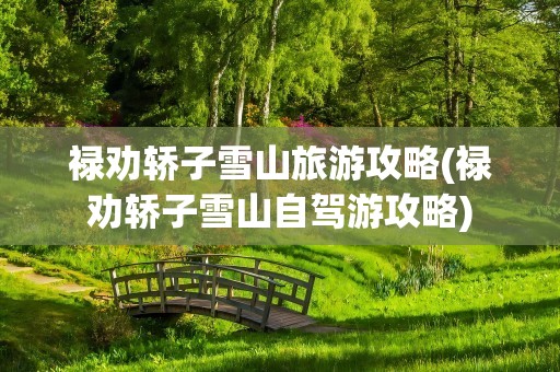 禄劝轿子雪山旅游攻略(禄劝轿子雪山自驾游攻略)