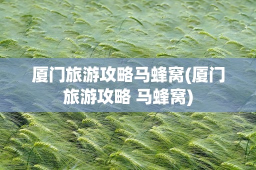 厦门旅游攻略马蜂窝(厦门旅游攻略 马蜂窝)