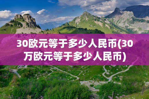 30欧元等于多少人民币(30万欧元等于多少人民币)