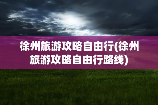 徐州旅游攻略自由行(徐州旅游攻略自由行路线)
