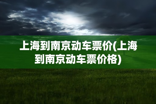 上海到南京动车票价(上海到南京动车票价格)
