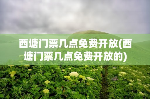 西塘门票几点免费开放(西塘门票几点免费开放的)