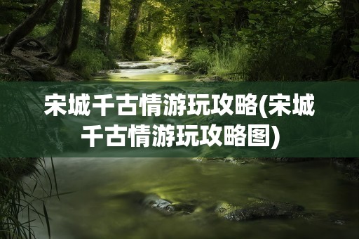 宋城千古情游玩攻略(宋城千古情游玩攻略图)