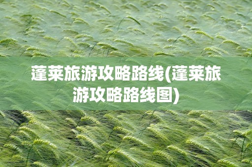 蓬莱旅游攻略路线(蓬莱旅游攻略路线图)