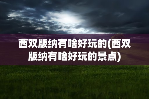 西双版纳有啥好玩的(西双版纳有啥好玩的景点)