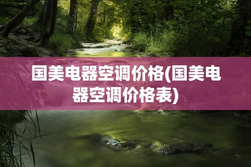 国美电器空调价格(国美电器空调价格表)