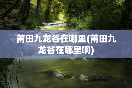 莆田九龙谷在哪里(莆田九龙谷在哪里啊)