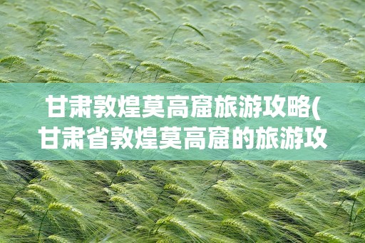 甘肃敦煌莫高窟旅游攻略(甘肃省敦煌莫高窟的旅游攻略)