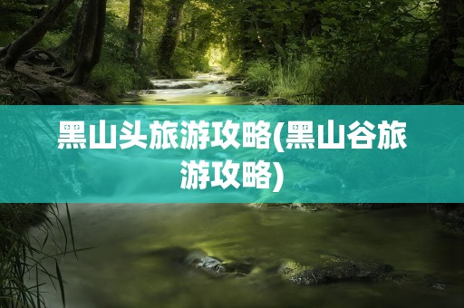黑山头旅游攻略(黑山谷旅游攻略)