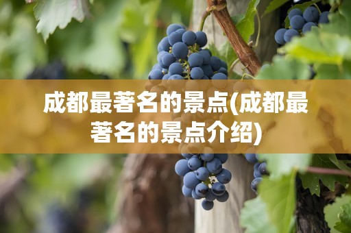 成都最著名的景点(成都最著名的景点介绍)