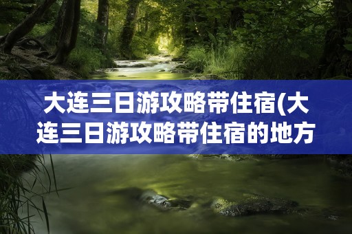 大连三日游攻略带住宿(大连三日游攻略带住宿的地方)