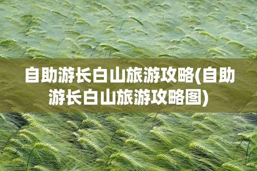 自助游长白山旅游攻略(自助游长白山旅游攻略图)
