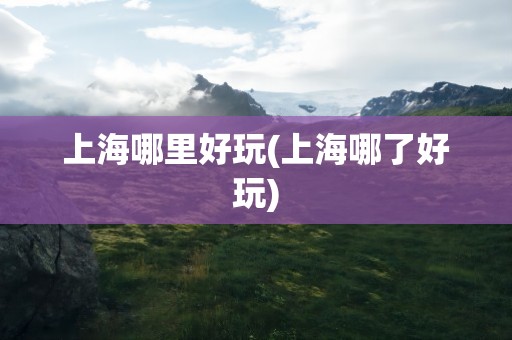 上海哪里好玩(上海哪了好玩)