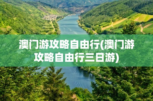 澳门游攻略自由行(澳门游攻略自由行三日游)