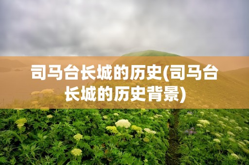 司马台长城的历史(司马台长城的历史背景)