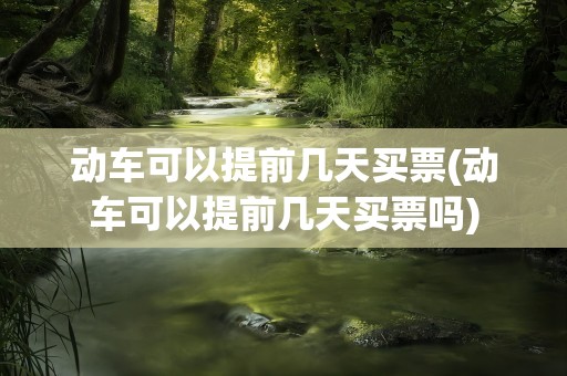 动车可以提前几天买票(动车可以提前几天买票吗)