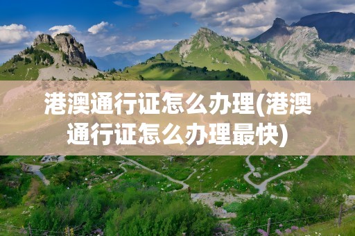 港澳通行证怎么办理(港澳通行证怎么办理最快)