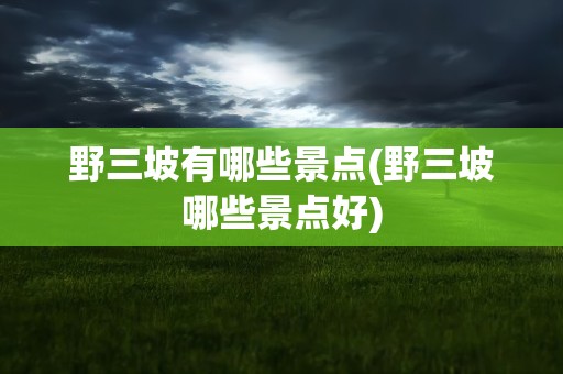 野三坡有哪些景点(野三坡哪些景点好)