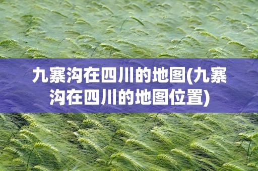 九寨沟在四川的地图(九寨沟在四川的地图位置)