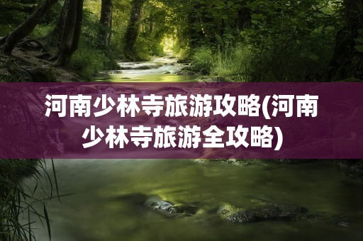 河南少林寺旅游攻略(河南少林寺旅游全攻略)