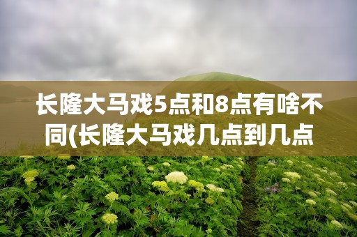 长隆大马戏5点和8点有啥不同(长隆大马戏几点到几点)