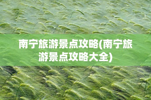 南宁旅游景点攻略(南宁旅游景点攻略大全)
