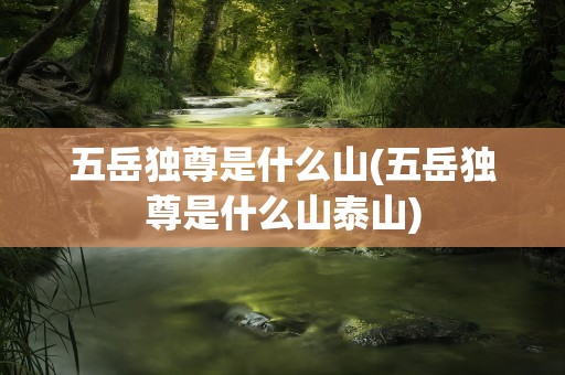 五岳独尊是什么山(五岳独尊是什么山泰山)