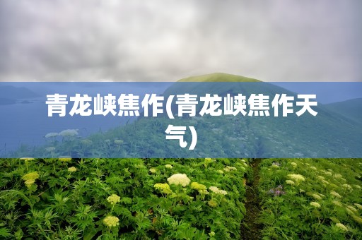 青龙峡焦作(青龙峡焦作天气)
