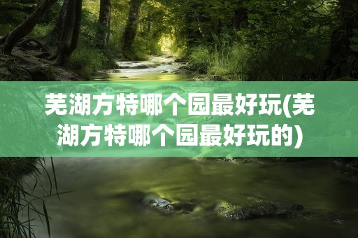 芜湖方特哪个园最好玩(芜湖方特哪个园最好玩的)