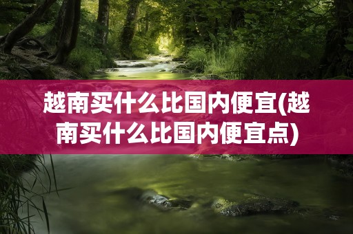 越南买什么比国内便宜(越南买什么比国内便宜点)