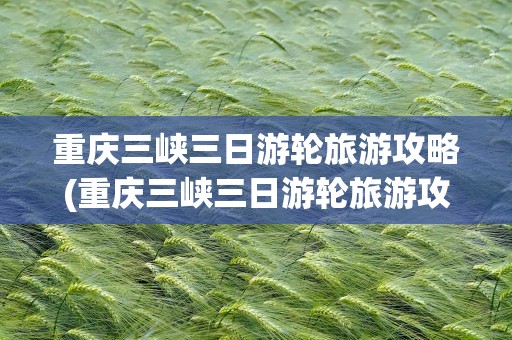 重庆三峡三日游轮旅游攻略(重庆三峡三日游轮旅游攻略图)