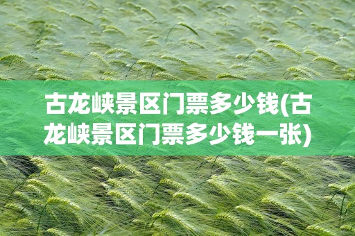 古龙峡景区门票多少钱(古龙峡景区门票多少钱一张)