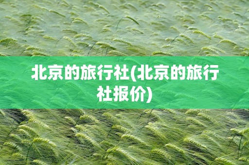 北京的旅行社(北京的旅行社报价)