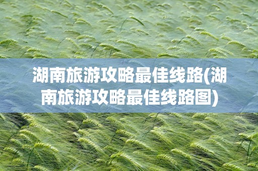 湖南旅游攻略最佳线路(湖南旅游攻略最佳线路图)