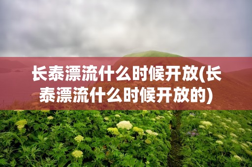 长泰漂流什么时候开放(长泰漂流什么时候开放的)