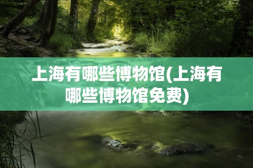 上海有哪些博物馆(上海有哪些博物馆免费)
